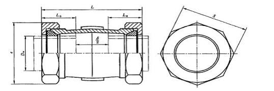 AL型螺母松套伸縮接頭的生產結構示意圖